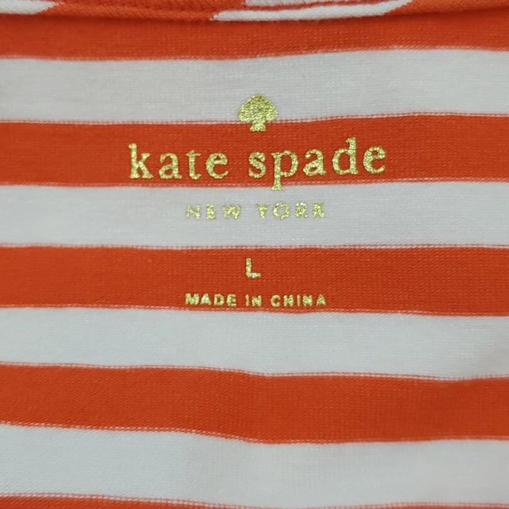 Kate Spade strips long sleeve top blouse size L